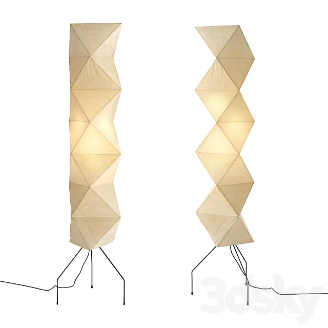 Isamu Noguchi Akari UF4-L8 Floor Lamp 3D Model