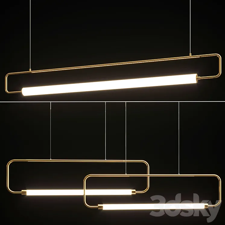 Island Modern Led Suspension Light 3D Model Free Download