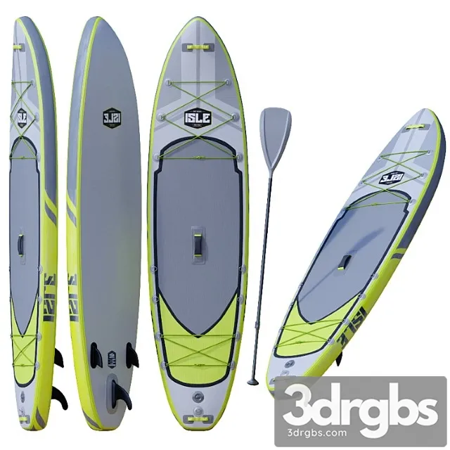 Isle explorer inflatable paddle board package 3D Model Download