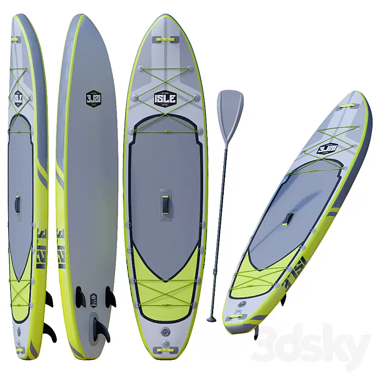 ISLE Explorer Inflatable Paddle Board Package 3D Model