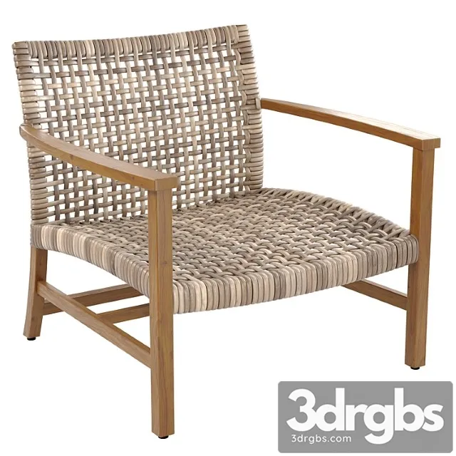 Isola Lounge Chair In Natural Finish 3D Model Download