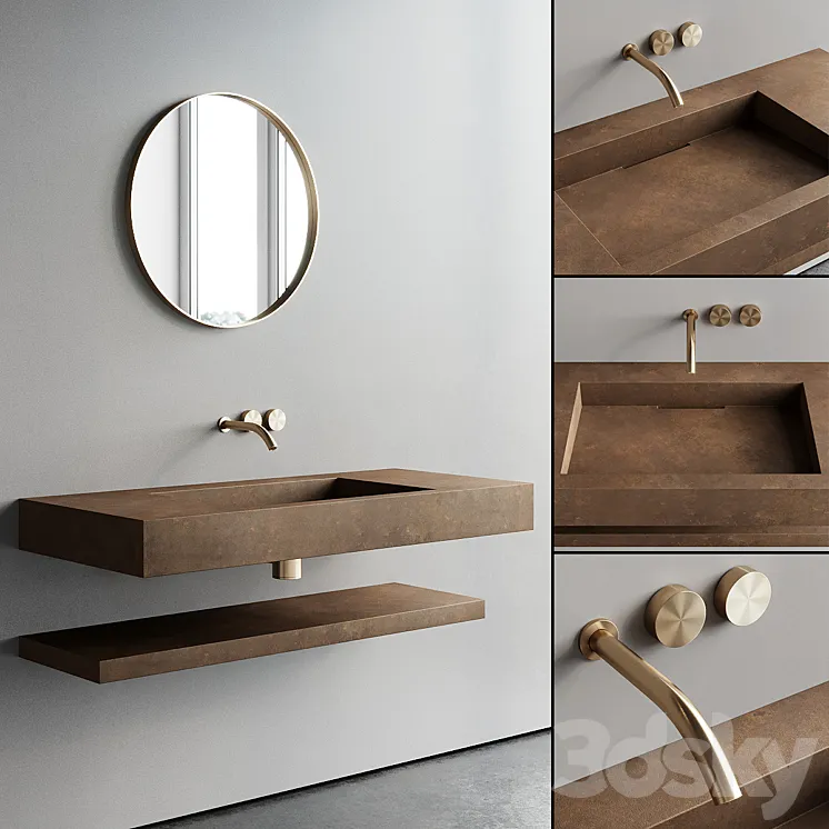 Italgraniti Groove Vanity Unit 3D Model Free Download