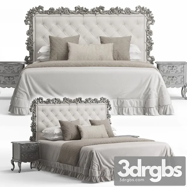 Italian Carved Bed 3D Model Download