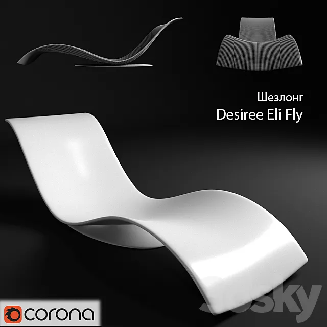 Italian chaise longue Desiree Eli Fly 3D Model