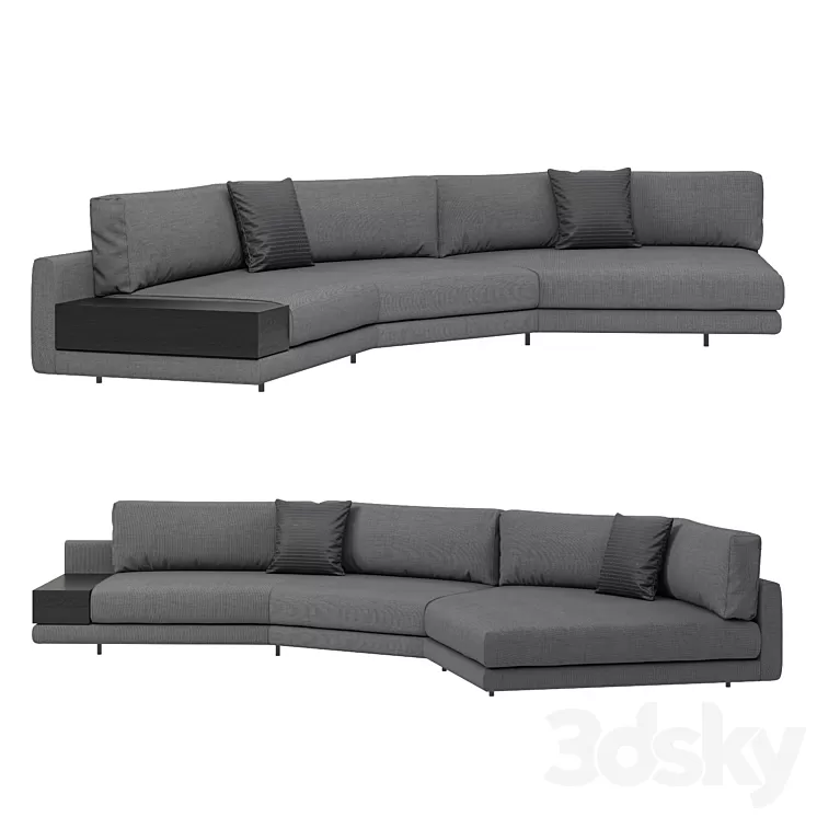 Italian corner sofa Argo from MisuraEmme with a table 3D Model