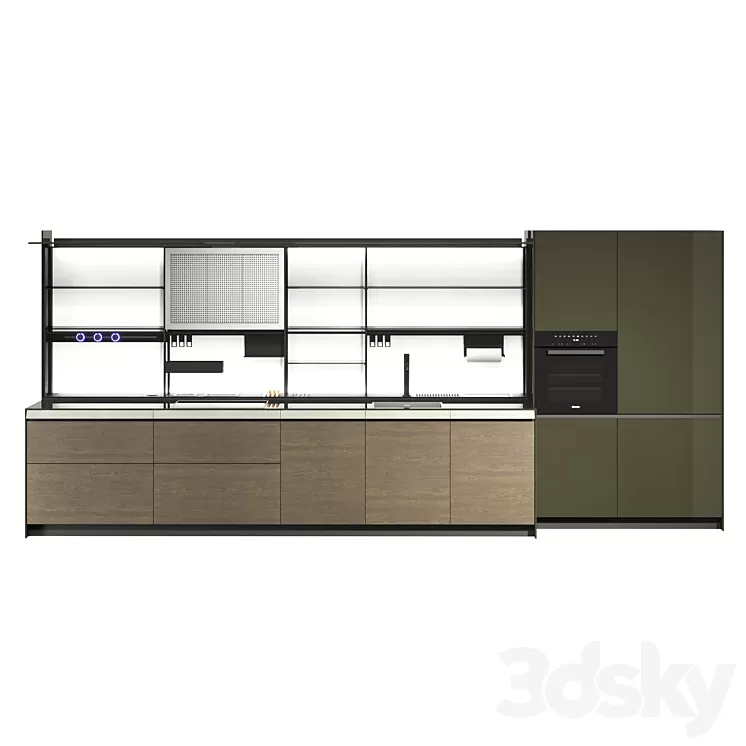 Italian cuisine Valcucine Artematica New Logica 3D Model Italian cuisine Valcucine Artematica New Logica 3D Model