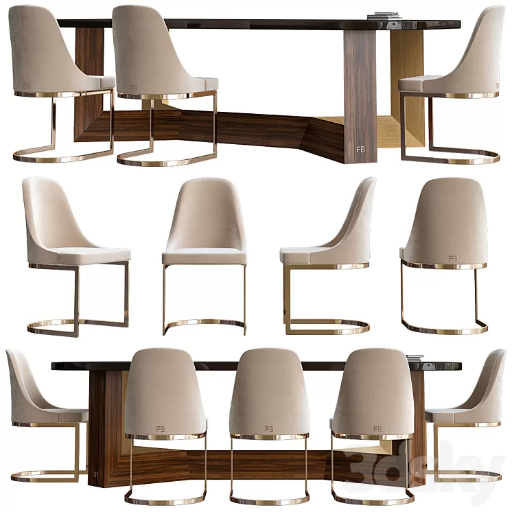 Italian Dining Day 1 Franco Bianchini 3D Model