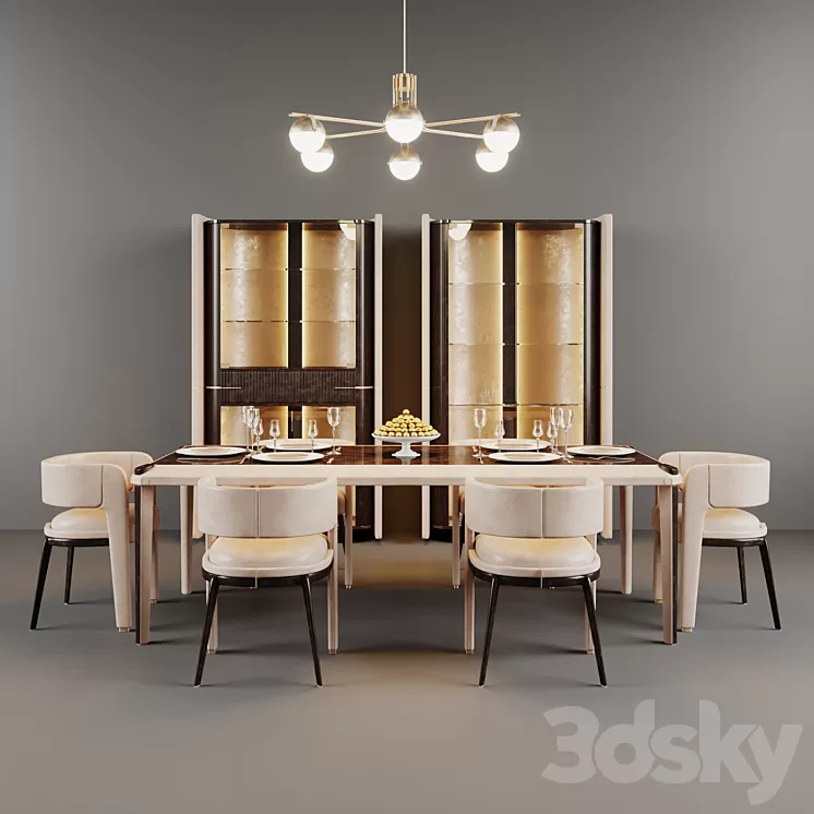 Italian dining group Turri Eclipse 3D Model