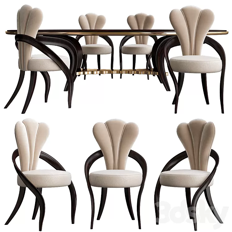 Italian dining Waves 4 Rivatelier 3D Model