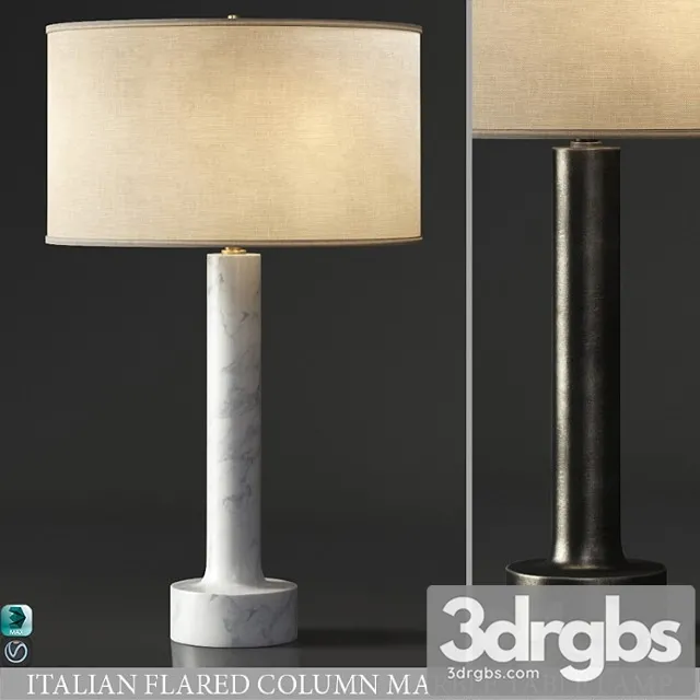 Italian flared column marble table lamp 3D Model Download