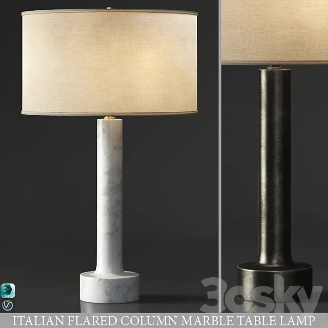 ITALIAN FLARED COLUMN MARBLE TABLE LAMP 3DModel ITALIAN FLARED COLUMN MARBLE TABLE LAMP 3DModel