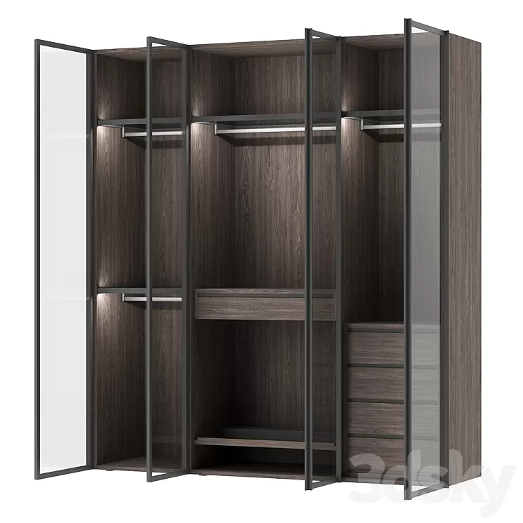 Italian glass wardrobe Scrigno by Sangiacomo 3D Model