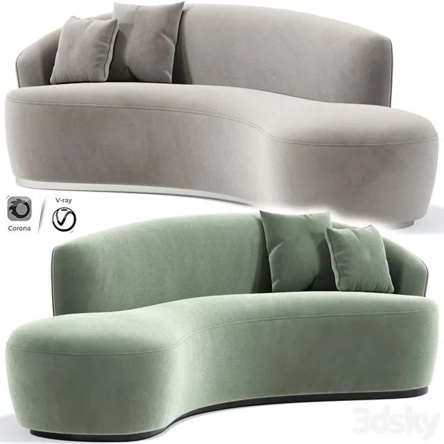 Italian Inspired Modern Curved Sofa 3D Model Italian Inspired Modern Curved Sofa 3D Model