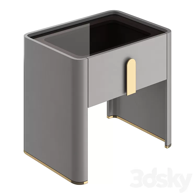 Italian light luxury bedroom bedside table 3D Model Free Download