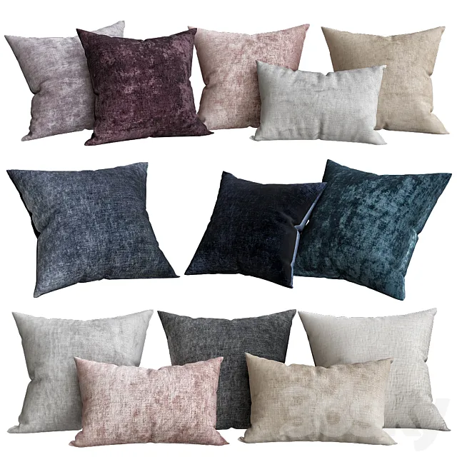 Italian Lustrous Velvet Pillow Cover – Lumbar 3D Model Italian Lustrous Velvet Pillow Cover – Lumbar 3D Model