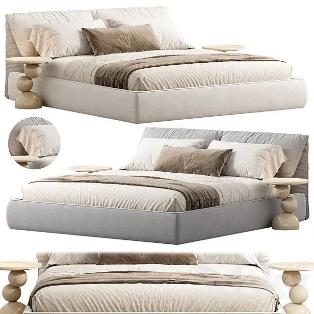 Italian Minimalist Wedding Bed 3D Model