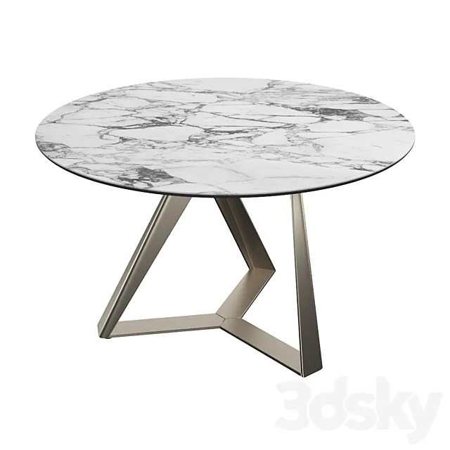 Italian round table Millennium Round 3D Model