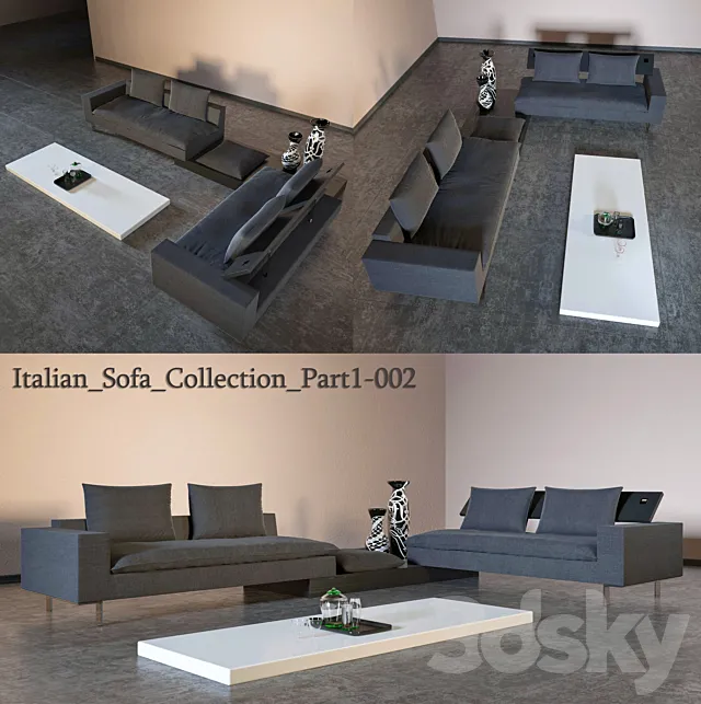 Italian Sectional Sofa Collection Part1 3D Model Italian Sectional Sofa Collection Part1 3D Model