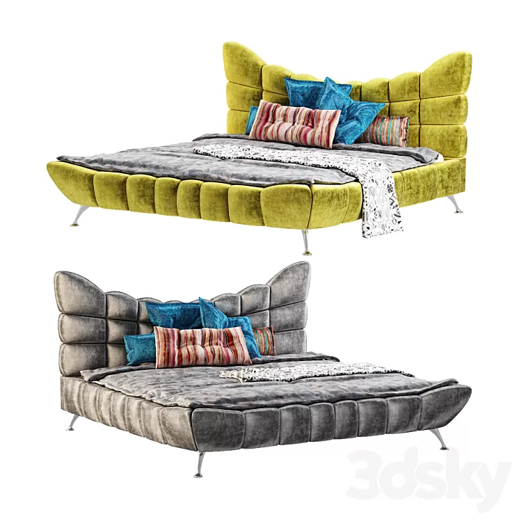 Italian stylish modern Cloud 7 bed by Bretz 3D Model