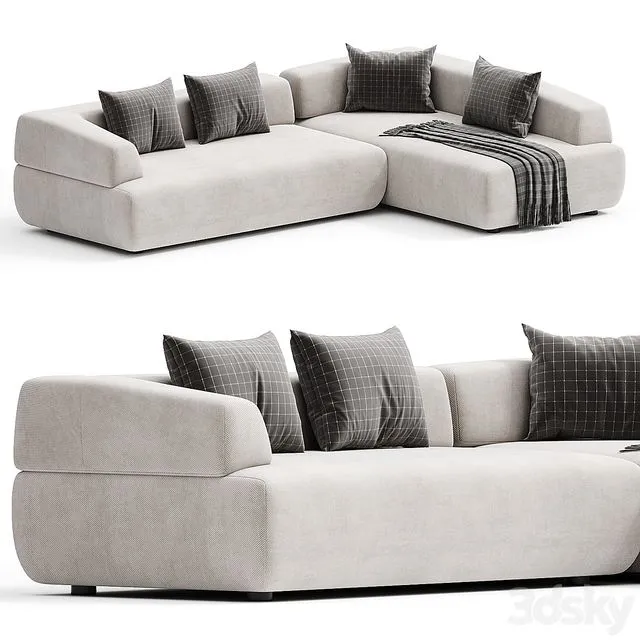 ITALO Sofa with chaise longue By Minimomassimo 3D Model ITALO Sofa with chaise longue By Minimomassimo 3D Model