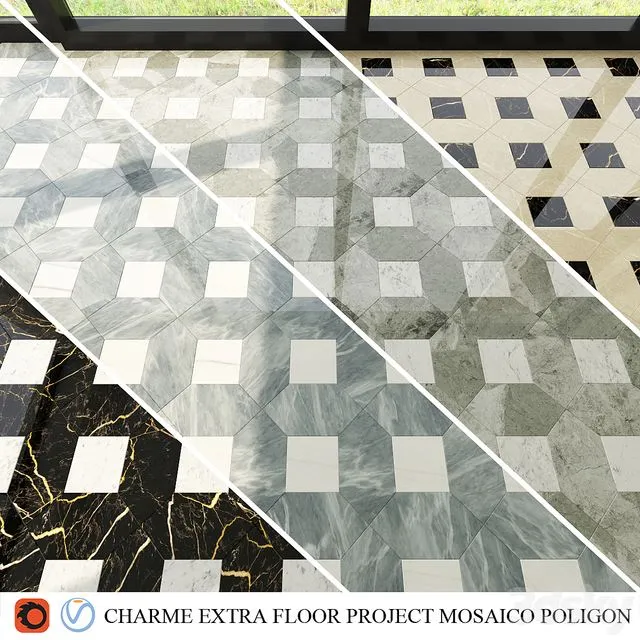 Italon charme extra floor mosaico poligon 3D Model Italon charme extra floor mosaico poligon 3D Model