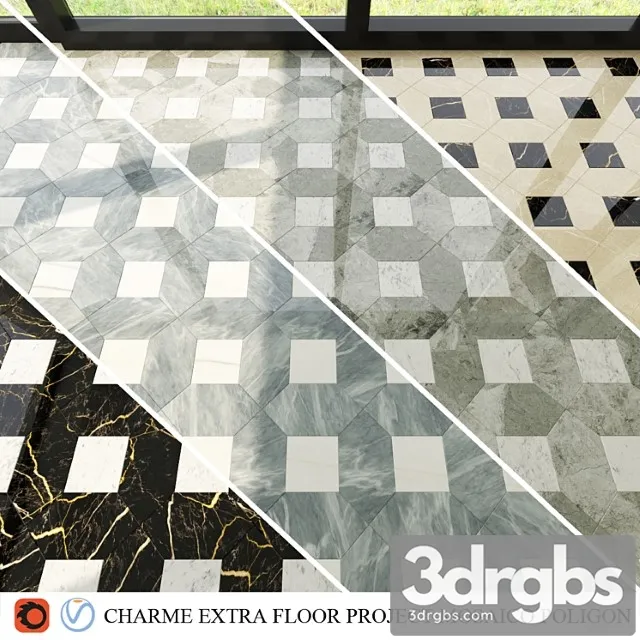 Italon Charme Extra Floor Mosaico Poligon 3D Model Download