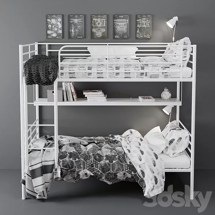 IvEA Svarta Bunk Bed 3D Model IvEA Svarta Bunk Bed 3D Model