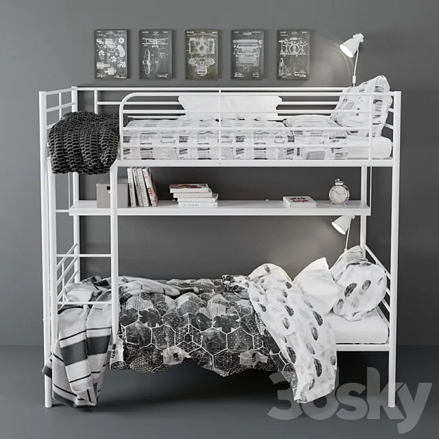 IvEA Svarta Bunk Bed 3DModel IvEA Svarta Bunk Bed 3DModel