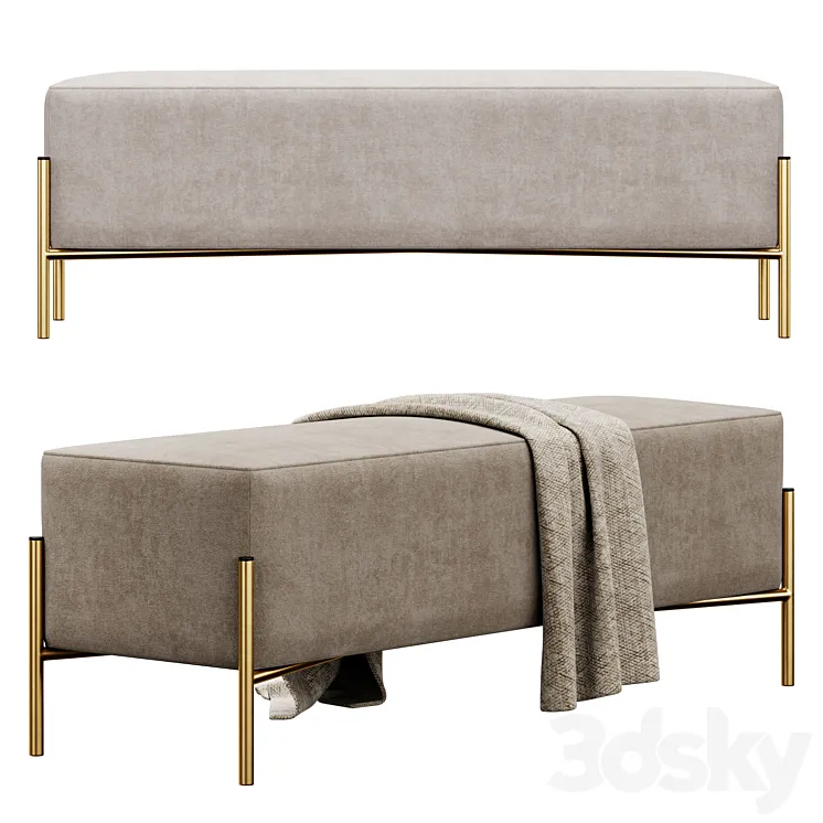 Ivor Upholstered Bench by Etta Avenue 3D Model Free Download