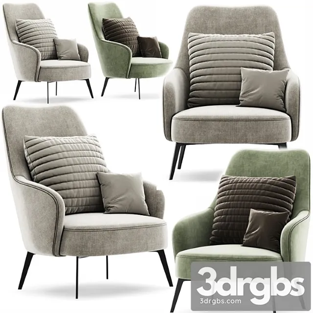 Ivory armchair 3D Model Download