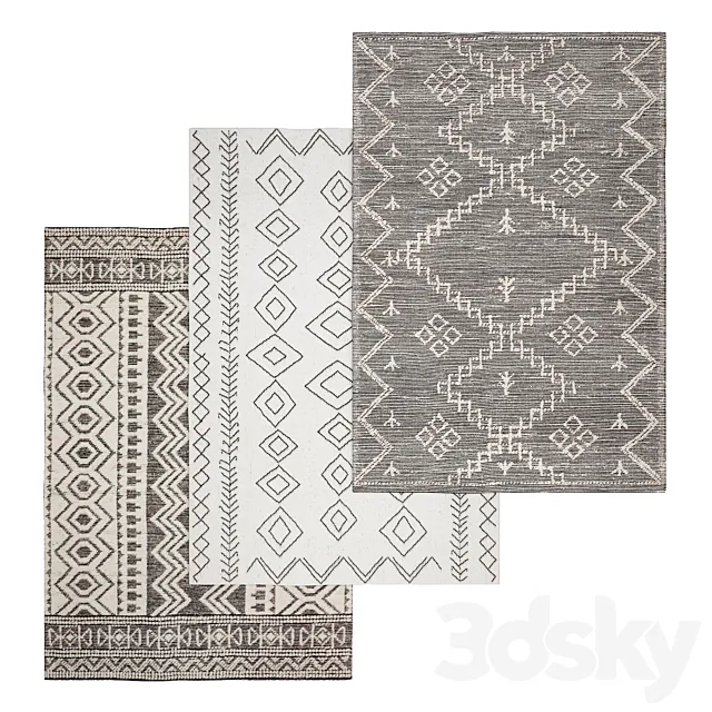 Ivory Flatweave Area Rug 3D Model Ivory Flatweave Area Rug 3D Model