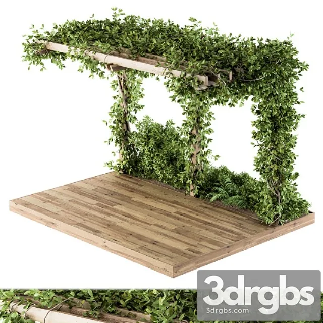 Ivy Plants On Pergola 3D Model Download