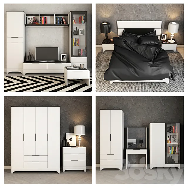 Izhmebel modular series Tango 3D Model Izhmebel modular series Tango 3D Model