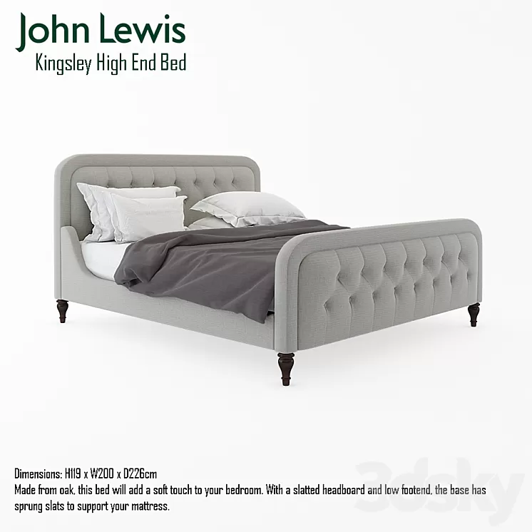 J Lewis Kingsley high end bed 3D Model J Lewis Kingsley high end bed 3D Model