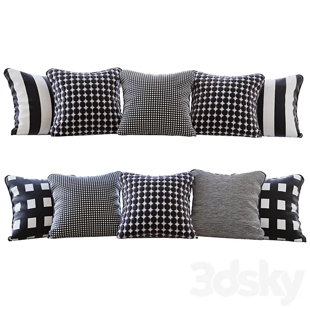 Jab Anstoetz Fabrics Fabric Pillow Set (Pillows Jab Anstoetz Fabrics 01 YOU) 3D Model Jab Anstoetz Fabrics Fabric Pillow Set (Pillows Jab Anstoetz Fabrics 01 YOU) 3D Model