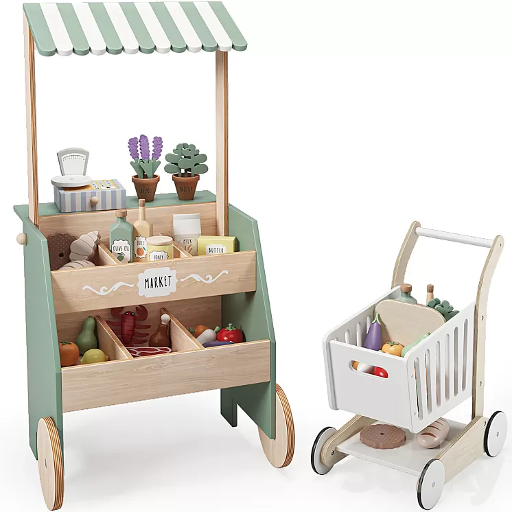 Jabadabado Market Stand Toy 3D Model Free Download