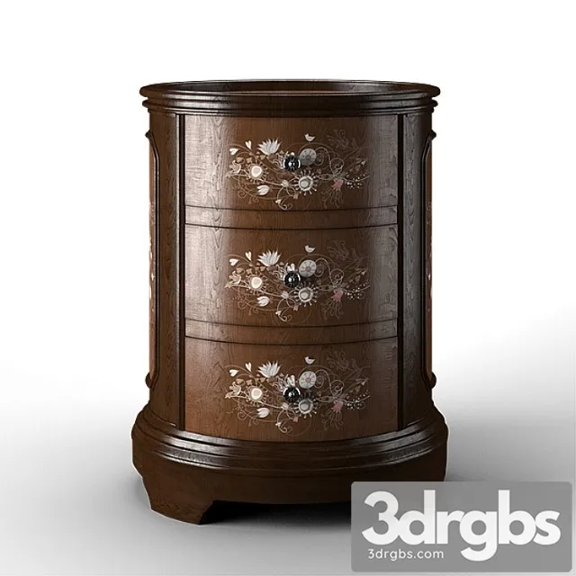 Jabbawy 3 Drawer Hand Painted Oval Tray Chest 3D Model Download