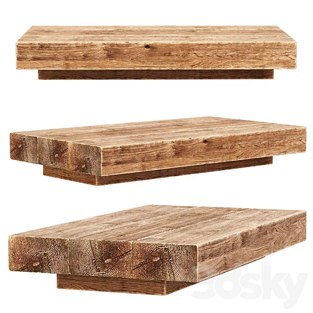 Jack Wooden Coffee Table _ Wooden living table 3D Model Jack Wooden Coffee Table _ Wooden living table 3D Model