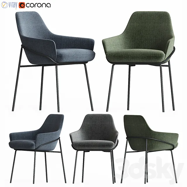 Jackie Chair Berto Salotti 3D Model