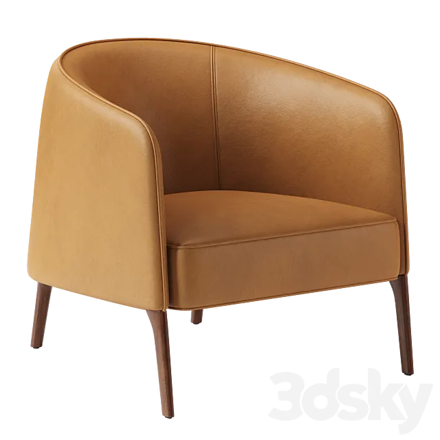 JACKIE Leather armchair 3D Model JACKIE Leather armchair 3D Model