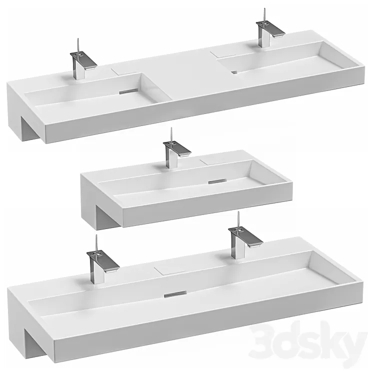 Jacob delafon terrace wall-hung washbasin 3D Model Free Download