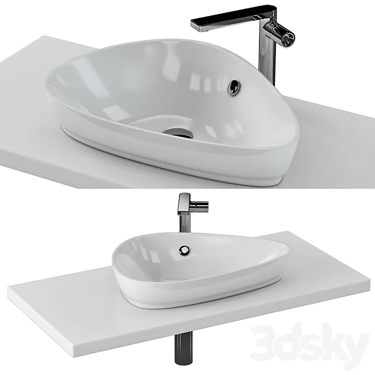 Jacob Delafon_NOUVELLE VAGUE_56x40 3D Model Jacob Delafon_NOUVELLE VAGUE_56x40 3D Model