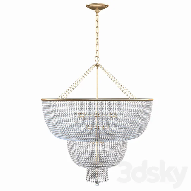 Jacqueline Two-Tier Chandelier in Hand-Rubbed An 3D Model Jacqueline Two-Tier Chandelier in Hand-Rubbed An 3D Model