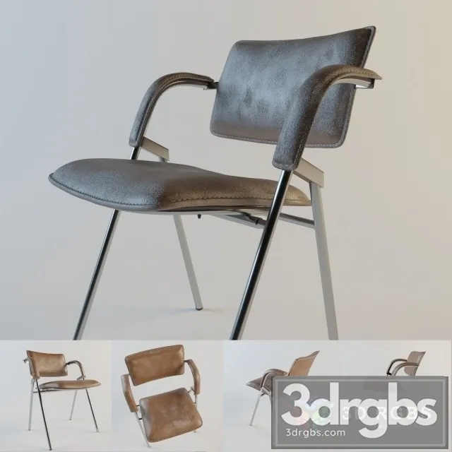 Jacques Dumont Leather Chair 3D Model Download