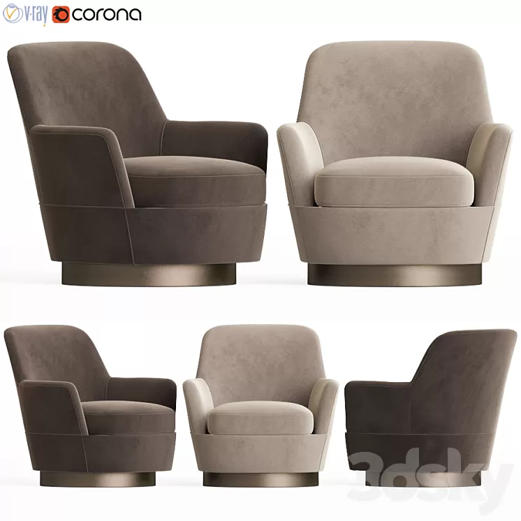 Jacques High Armchair Minotti 3D Model