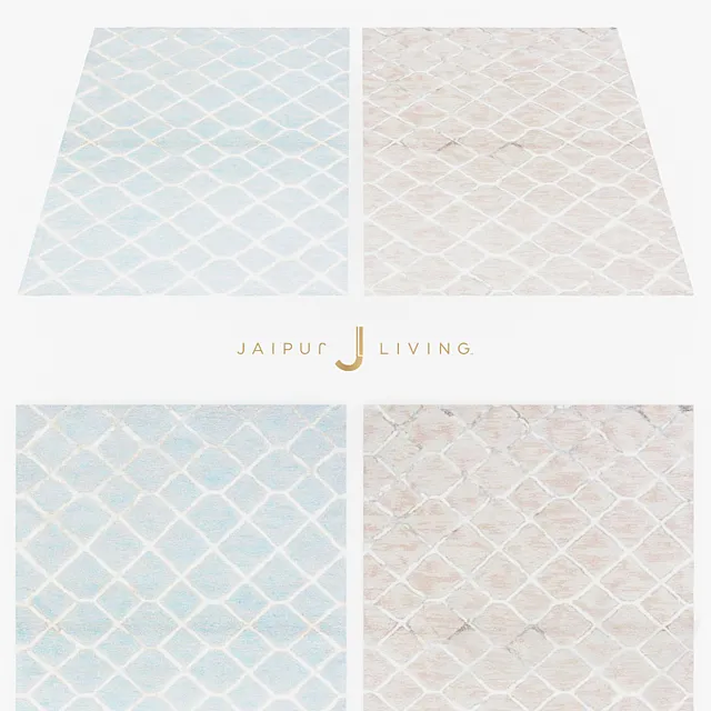 Jaipur Totten Rug From Blue Collection 3D Model Jaipur Totten Rug From Blue Collection 3D Model
