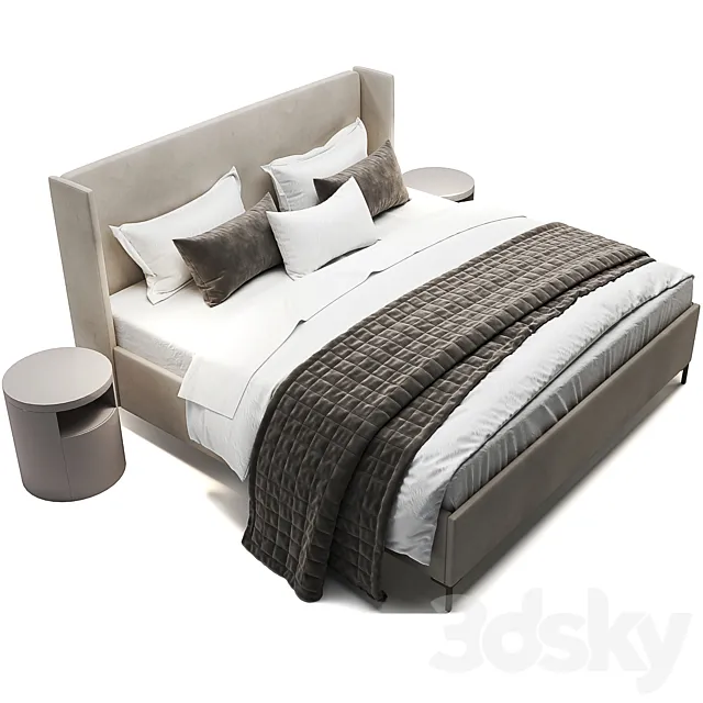 Jake Upholstered Storage Platform Bed 3D Model Jake Upholstered Storage Platform Bed 3D Model