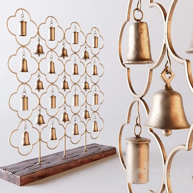 Jali Bells On Stand 3D Model Jali Bells On Stand 3D Model