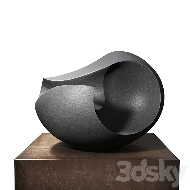 James Oughtibridge Jet Black Concave sculpture 3DModel James Oughtibridge Jet Black Concave sculpture 3DModel