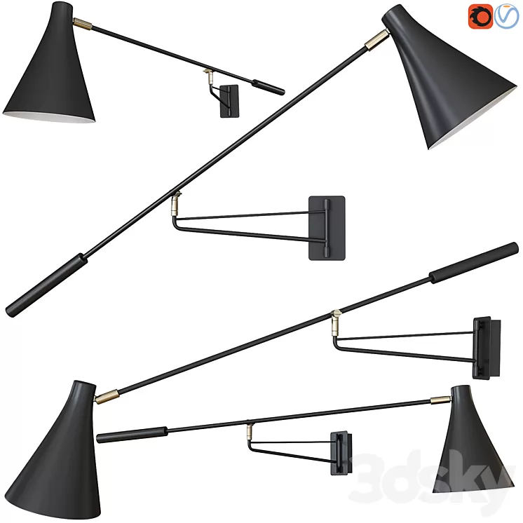 Jameson Contemporary Adjustable Wall Light 3D Model Jameson Contemporary Adjustable Wall Light 3D Model